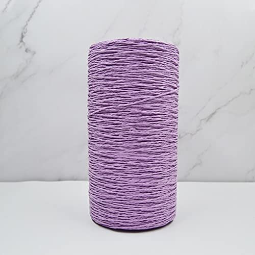 LIUXIN 500 g/Lote de Hilo de Verano para Tejer, Hilo para Cesta de Sombrero de Paja, Hilo de Paja de Rafia teñido, Hilo de Ganchillo para Manualidades