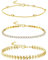 Milacolato Bracelet Cheville Or Femme Acier Inoxydable Chaine De Cheville Plaqué Or 14k Perles Tennis Dainty Chevrons Cubain Trombone Lien Chaîne Pied Réglable Empilable Boho Plage Pied Bijoux-D