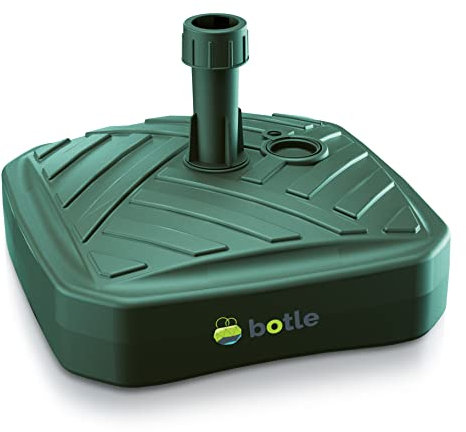 Schirmständer Schirmhalter Sonnenschirmständer Dunkelgrün Ständer aus Kunststoff Quadratisch Form zu Garten Terrasse Strand Sonnenschirmfuß befüllbar mit Sand Wasser oder Kies Sonnenschirm Flagge Mas