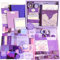 Scrapbook Zubehör, 351 Stück Bullet Journal Zubehör und Junk Journal mit Journaling Zubehör, Scrapbook Papier Scrapbooking Stickers, Scrapbook Set Schulsachen Aesthetic für Mädchen Frauen, Mondlicht