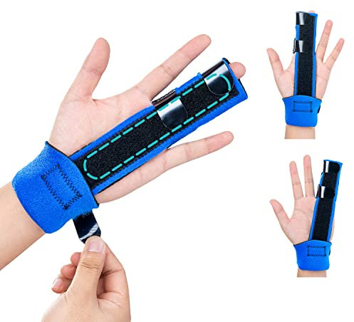 Fingerschiene Fingerstütze,Verstellbare Finger-und Mittelhandschienen,Fingerorthese Aluminiumplattenstütze für Fingerfrakturen,Arthritis,Sehnenscheidenentzündung,Abzugsfinger(2-Finger)