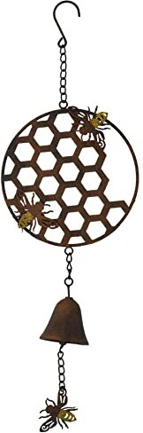 Waben-Windspiel, Bienenglocke, hängend, Garten, Hof, Sechskant, Dekoration, Metall, Wespe
