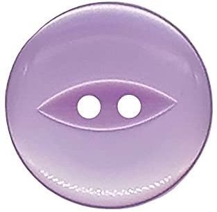 The Bead Shop 20 Pack Round Fish Eye Buttons, Baby Buttons, Sewing, Knitting & Crafts - Lilac 19mm / 30 Lignes