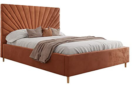 lukmebel Sunny Polsterbett 180 x 200 cm mit Bettkasten - Doppelbett 180 x 200 mit Lattenrost - Bett 180 x 200 mit Stauraum Velvet 2242