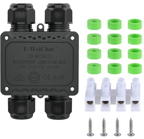 SZFUDIGO abzweigdose,kabelverbinder wasserdicht abzweigdose, 4 Wege kabelverschraubung m25 Kabeldurchmesser ist 5mm-14mm abzweigdose aufputz(H-förmig)