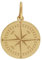 LES POULETTES BIJOUX - Pendentif Argent Doré Médaille Ronde Rose des Vents