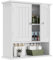 Smuxee Weißer Badezimmerkabinett Wandmontage mit 2 Türen & 5 verstellbaren Regalen, Medizinschrank für Engen Raum, Over-The-Toiletten-Schrank für Badezimmer/Waschküche/Küche