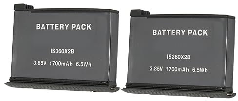 2-teiliger Ersatz-Kamera-Akku, 3,85 V, 1700 MAh, 6,5 Wh, Wiederaufladbarer Lithium-Ionen-Akku, für Insta 360 ONE X2, Kamerazubehör