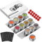 HOMGEN Pots à Épices Rangement 12 Pot à Épices Magnétique-Contenant Épices Argentés en Acier Inoxydable 100ml - Couvercle Transparent en PC - Lavable au Lave-Vaisselle