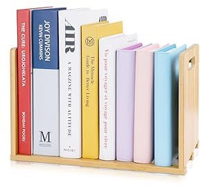 SHILIPAIJC Kleines Schreibtisch Bücherregal, Freistehender Desktop Buch Organizer Platzsparend, Mini Festes Bücherregal für Bürobedarf, Studie, Herbergen, Heim(Braun)