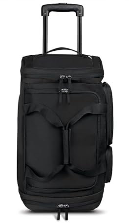 Solo New York Leroy Handgepäcktasche mit Rollen, 49 l Fassungsvermögen, schwarz, aus recycelten Materialien, 55,9 cm, Schwarz, 22 Inch, Leroy Handgepäcktasche mit Rollen