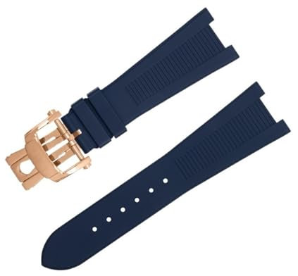 CYSUE Für Patek Philippe Armband für Nautilus 5711/5712 Original Interface Armband Zubehör FKM Fluorkautschuk Uhrenarmbänder Rose End Link, 25-12, Achat