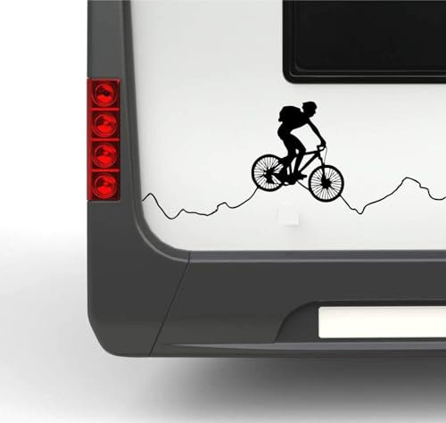 Mountainbiker Typ1 ca 40cm Fahrrad Bike Rad Radfahren Uphill Downhill Wohnmobil Wohnwagen Aufkleber Womi Wowa