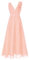 iiniim Robe De Cérémonie Enfant Fille Mousseline De Soie Robe à Bretelles sans Manches Tenue Soirée Mariage Demoiselles d'honneur 4-16 Ans Rose Corail D 13-14 Ans