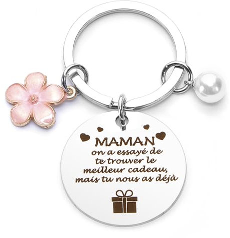 Cadeau Personnalisé pour la Fête Des Mères - Porte Clef Maman - Idée Anniversaire Jeune Mère