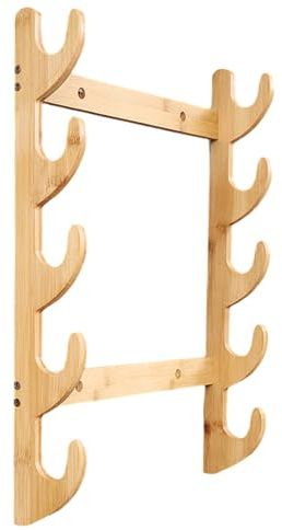 ROYUMI Katana Halterung 1-13-stufige Schwert-Display-Wandhalterung, Bambus-Katana-Samurai-Schwerthalter, Vertikale Kampfsportwaffen für Wakizashi Tanto/Genji/Axt (Size : 5-Tier), 36655
