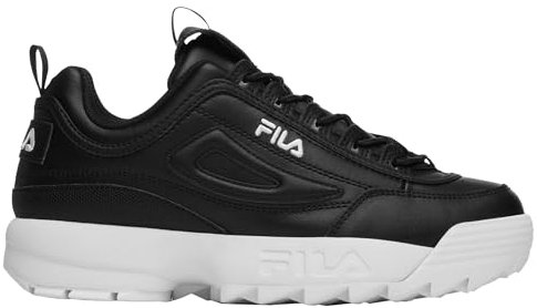 Fila Disruptor II Premium-Sneaker für Damen, Schwarz/Weiß, 39.5 EU