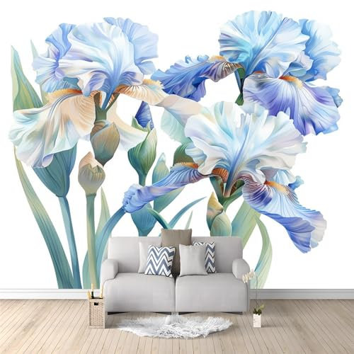 Fototapete 400 x 280 cm Moderne Wandtapete für Schlafzimmer und Wohnzimmer - Vlies Tapeten mit UV-Beständigkeit und Geruchsfreiheit - Wandbild mit Blaue Blume