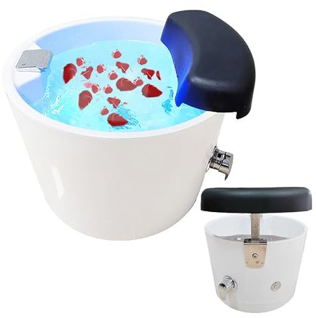 Pedicure Bowl, Round acrylic foot massage basin, Massage Footbath Foot Spa, Foot Bath spa with Liftable footrest, Pedicure Spa Bathtub with Hot and Cold Water, Pedicure Sink for Home Foot Bath