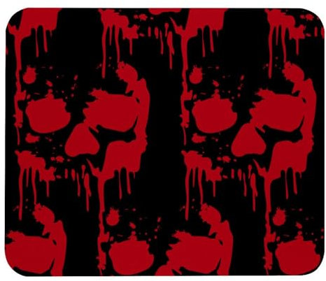Gaming-Mauspad, rotes Blutiges Spritzen auf schwarzem Druck, Mauspad für Schreibtisch, Heimbüro, rutschfeste Gummiunterseite, Tastatur-Pad, Laptop-Schreibtischunterlage
