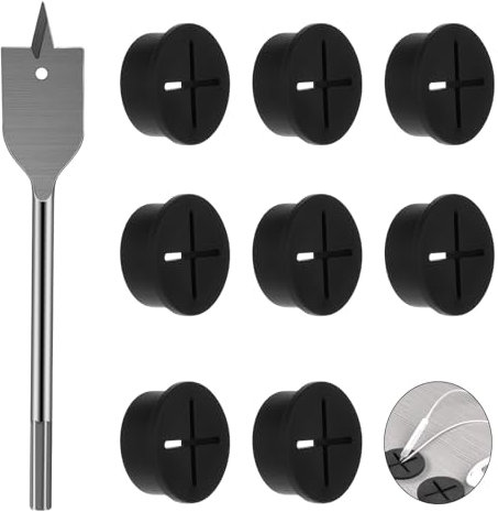 Molain 8 Pcs Cable Cord Grommet, 1 Inch Flexible Wire Rubber Grommets Cable Management Wire Organizer Silicone Cable Cord Grommet Desk Grommet for Table, Computer Desk Cable Pass Through Management