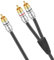 J&D Cable RCA, 1 RCA Macho a 2 RCA Macho Cable Divisor Y de Audio Estéreo Digital para Subwoofer y Teatro en Casa, 3 Metro