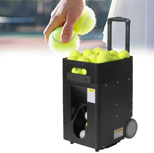 forestalk Máquina portátil de pelotas de tenis, lanzador automático de pelotas de tenis, máquina de pelotas de tenis de 50 pelotas, taladros preprogramados y personalizados, modo de entrenamiento