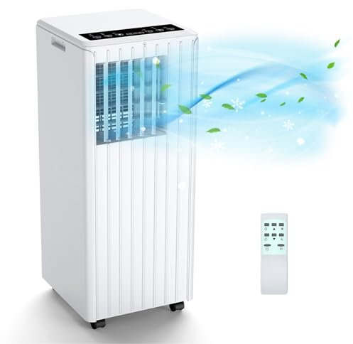 JustSmart Climatizzatore Portatile 7000 BTUs, Condizionatori Portatili 3-in-1, Raffreddamento, Ventilatore 2 Velocità, 36L/Day Deumidificazione, Modalità Sleep, 24H Timer