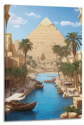 LNSIZH Landschaftsposter, Illustration, Ägypten, vor 30 Jahren, Poster, dekorative Malerei, Leinwand, Wandposter und Kunstdruck, moderne Familienschlafzimmer-Dekoration, Poster, 40 x 60 cm