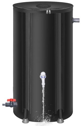 Meff-Mluk Barile per pioggia pieghevole da 100 l, barili portatili per raccogliere l'acqua piovana dalla grondaia, sistema di raccolta dell'acqua piovana, contenitore per serbatoio di stoccaggio