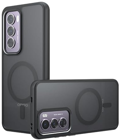 JNERBUYI Cover Protettiva per Oppo Reno12 PRO 5G/Oppo Reno 12 PRO 5G, Custodia Magnetica, Supporto per Auto e Ricarica Wireless, Custodia Opaca Anti-Impronta.