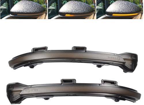 Yoegerery 2 Stück Dynamische LED-Blinker im Rückspiegel für VW Golf 7 MK7 GTI 7 R 7.5 Golf Sportsvan 2012-2018 (Schwarz)