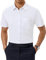 J.VER Herren Hemd Kurzarm Businesshemd Shirt Knitterfrei Weiß Formales Hemd mit Brusttasche für Sommerhemd Hochzeit Arbeits,Weiß,XL