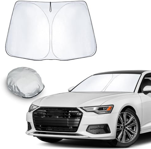 CDEFG Compatible con Audi A6 C8 4K / A7 4K8 2019-2024 2025 Parasol Coche Delantero Parabrisas Protector Plegable con Gran Pantalla Anti UV Rayos Mejor Fresco-Parasol Accesorios