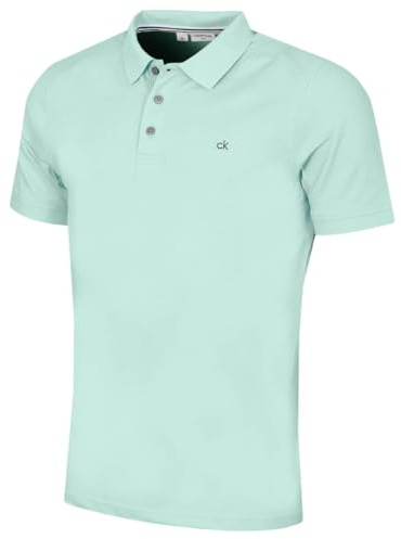 Calvin Klein Mens 2026 Campus 3 Button Ribbed Collar Golf Polo Shirt
