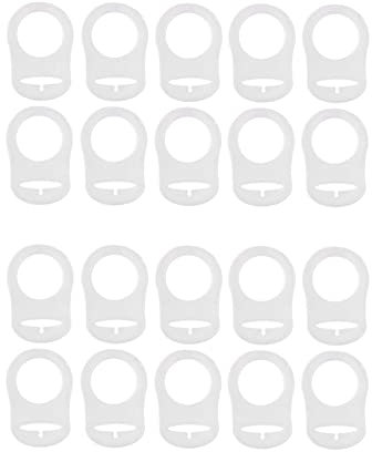 Mauedest Lot de 20 anneaux en silicone pour tétine, porte-tétine, mannequin, adaptateur transparent