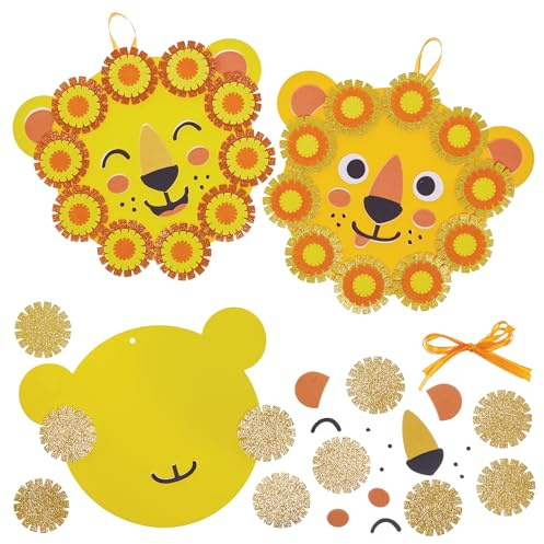 Baker Ross FN374 Dandelion Wreath Kits - Pack of 3, Foam Arts and Crafts Decorations for Kids, Wreath Making for Kids