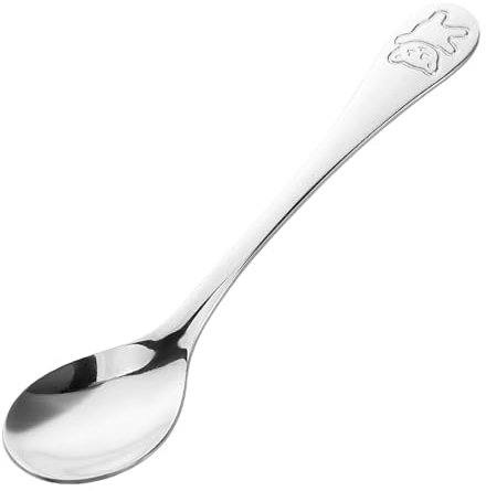 MOLUCKFU Kleiner Edelstahl-babylöffel Mit Niedlichem Teddybär-motiv Sicher Und Spülmaschinenfest Für Kleinkinder Zum Füttern Und Lernen Leicht Langlebig Und Vielseitig Für Zuhause