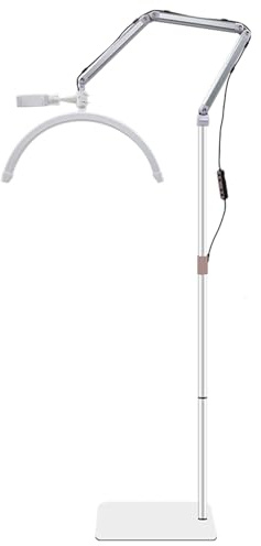 LED Halbmond Beauty Light Farbtemperatur 3000K-6000K Schwenkbar stabile Stand & Telefonhalterung Weiß
