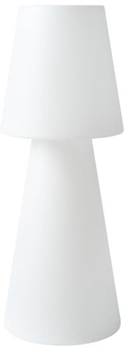 Beliani Lampadaire LED Extérieur Matière Synthétique Étanche IP54 avec Télécommande Blanc Sabanas