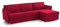 Talamo Italia - Sofa mit Halbinsel Ubalda, Ecksofa für Wohnzimmer, gepolstert, Abnehmbarer Bezug, 100% Made in Italy-Qualität, 260x160 h90 cm, Rot