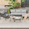Jaxenor 4 Sitzplätze Lounge Möbel Outdoor mit Ecksofa, Gartenlounge Outdoor mit 2 Couchtische, Garten Loungemöbel Set, Balkon Sofa, Inklusive Aller Sitzpolster und Rückenkissen, Grau
