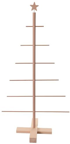 Holyart Albero di Natale Xmas3 Rami Orizzontali fissi in Legno Naturale 125 cm