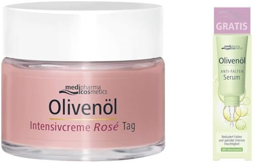 Olivenöl intensiv Rose Tagescreme 50 ml + gratis Olivenöl Anti-Falten Serum 5 ml