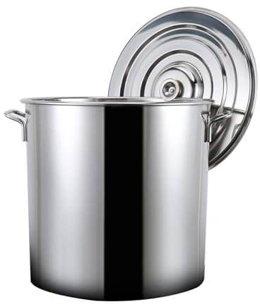 GAOBINGB Olla Grande de Acero Inoxidable con Tapa, Olla Resistente de 30 cm para cocinar, Ideal para el hogar, hoteles y Uso Comercial: un Elemento Esencial de Cocina Duradero y versátil.