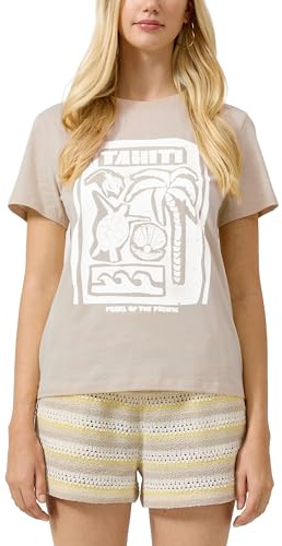 QS Damen T-Shirt mit Print T-Shirt mit Frontprint (1er Pack)