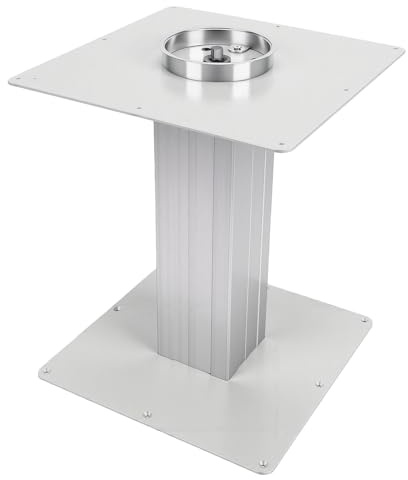 Cocoarm Piédestal de Table Réglable pour Camping-Car, Pied de Table Télescopique en Alliage d'aluminium de 370 à 870 Mm, Charge de 440 LB, Base Carrée Anti-Oscillation pour Yacht, Camping-Car,
