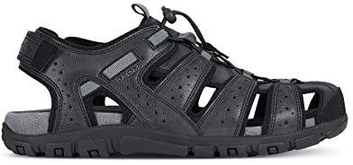 Geox Homme U Strada B Sandales Bout Fermé, Noir (Black C9999), 44 EU