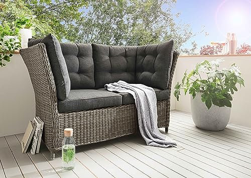 Destiny Palma 2er Bank, Vintage grau, m. Polster anthrazit