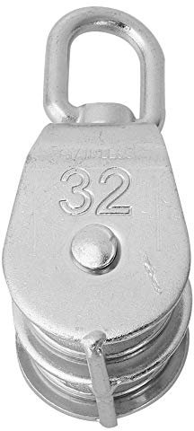 Doppelte Riemenscheibe Swivel Pulley Rigging Hebe Seil Block Chain Traction Wheel für Schiff Yacht Zubehör(32mm)